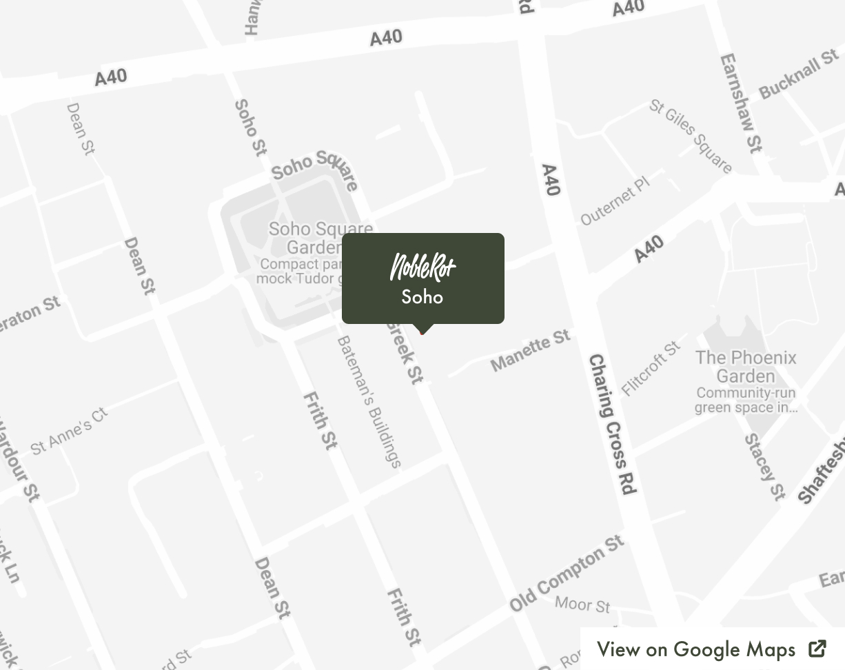 Map of Noble Rot Soho